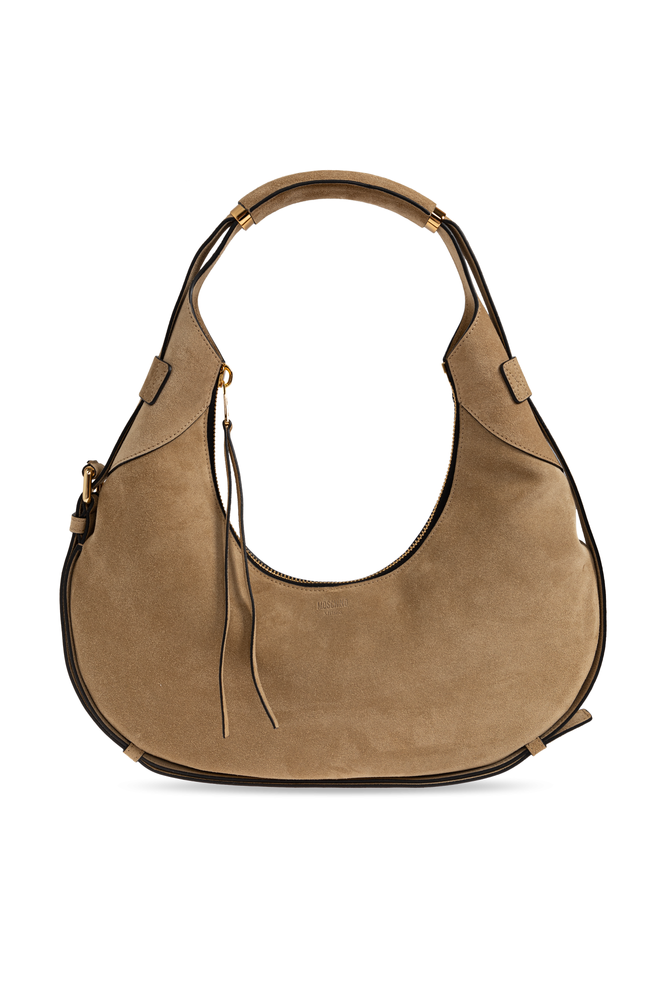 Moschino Zamszowa Torba, Kobiety, Beżowy