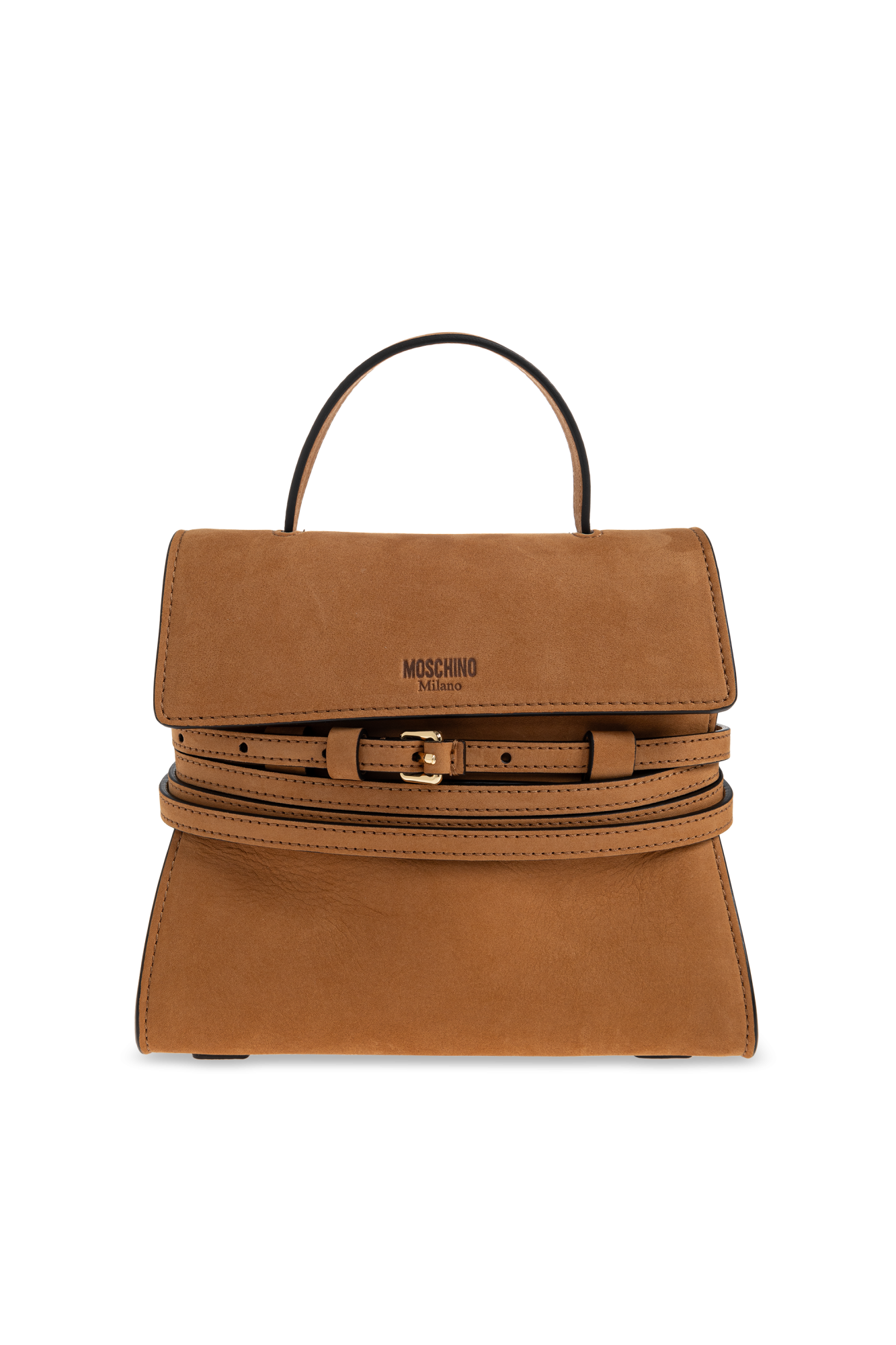 Moschino Zamszowa Torba `Tie Me`, Kobiety, Brązowy