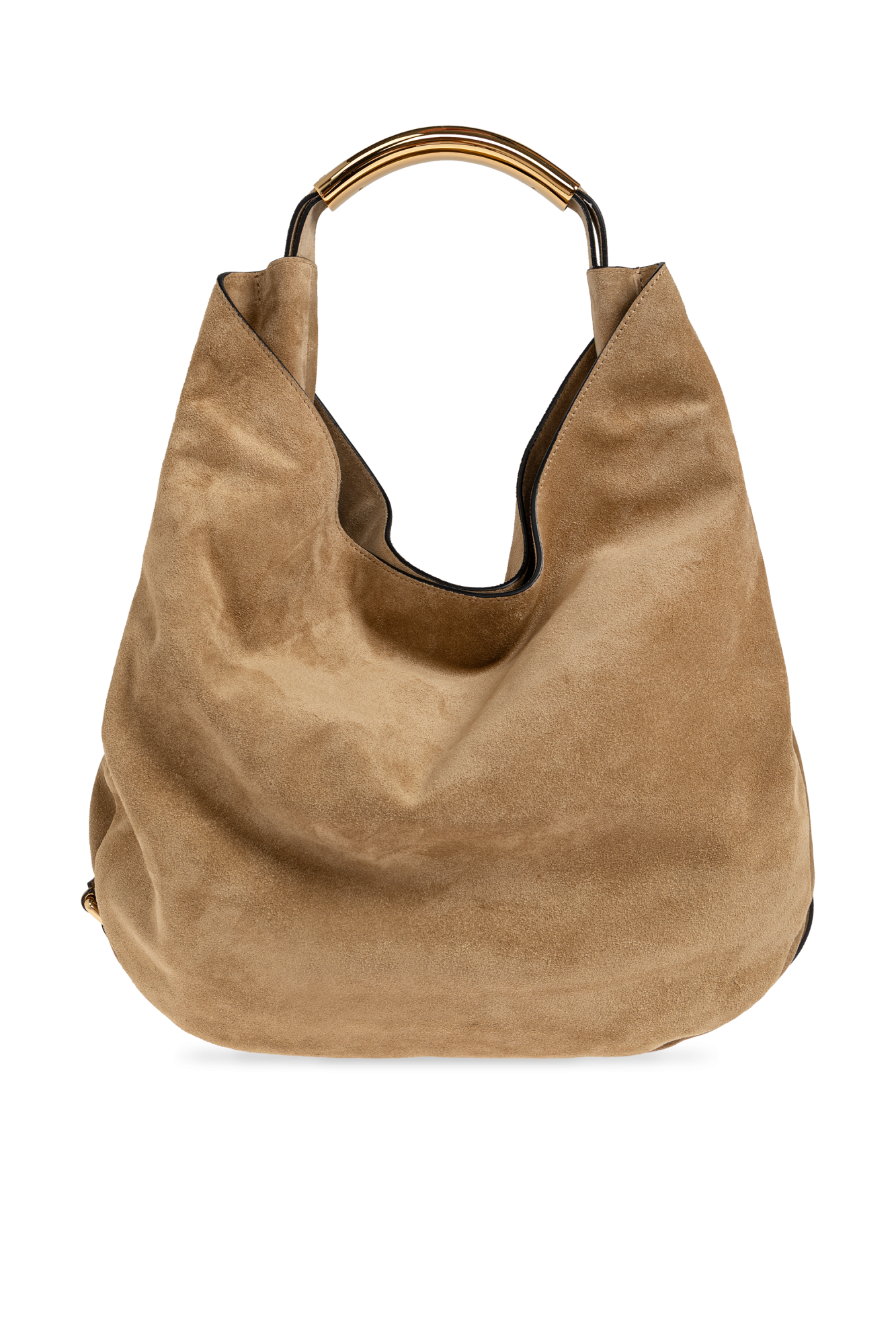 Moschino Zamszowa Torba `Handle Me`, Kobiety, Beżowy