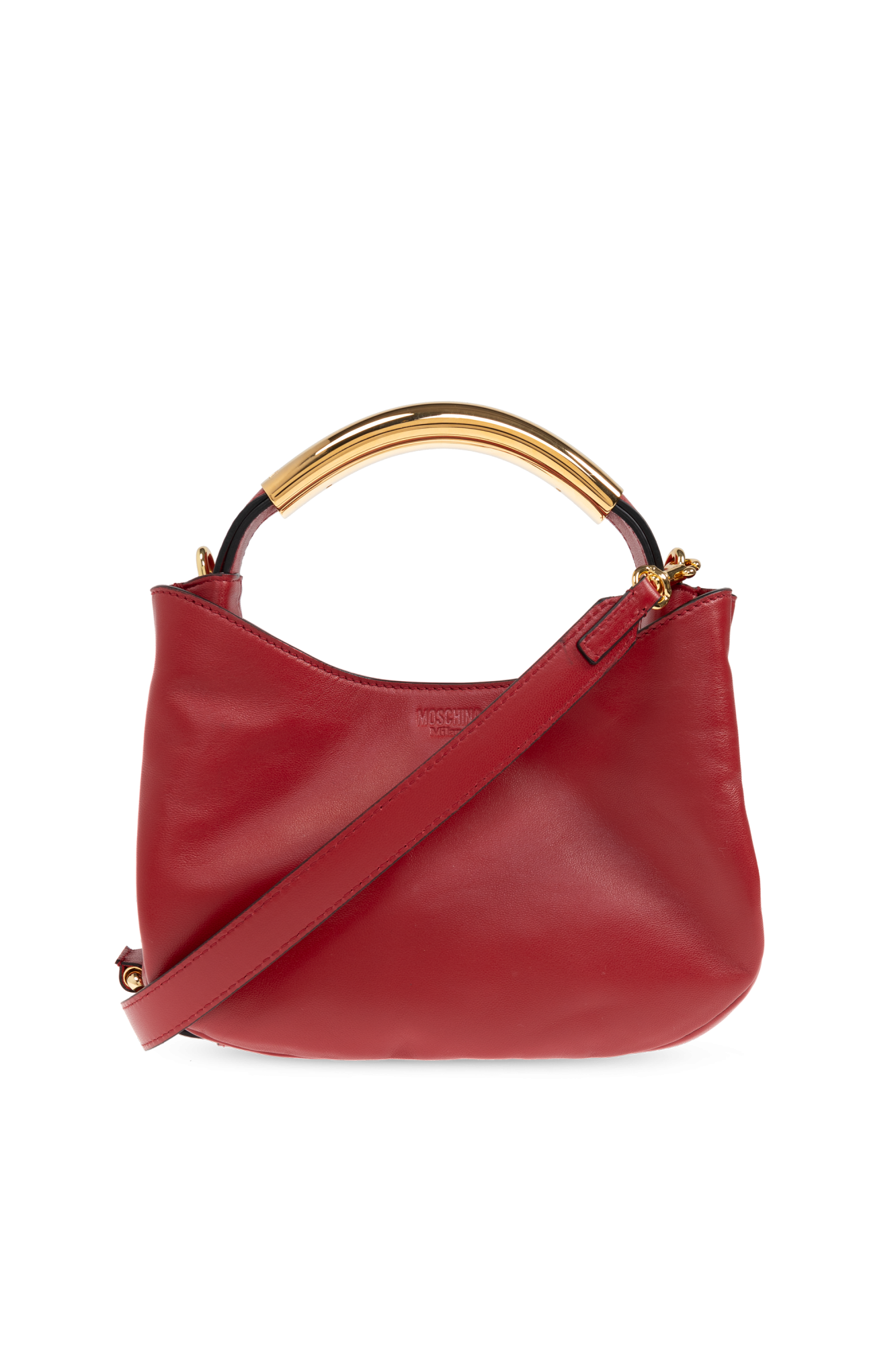 Moschino Skórzana Torba Do Ręki, Kobiety, Czerwony