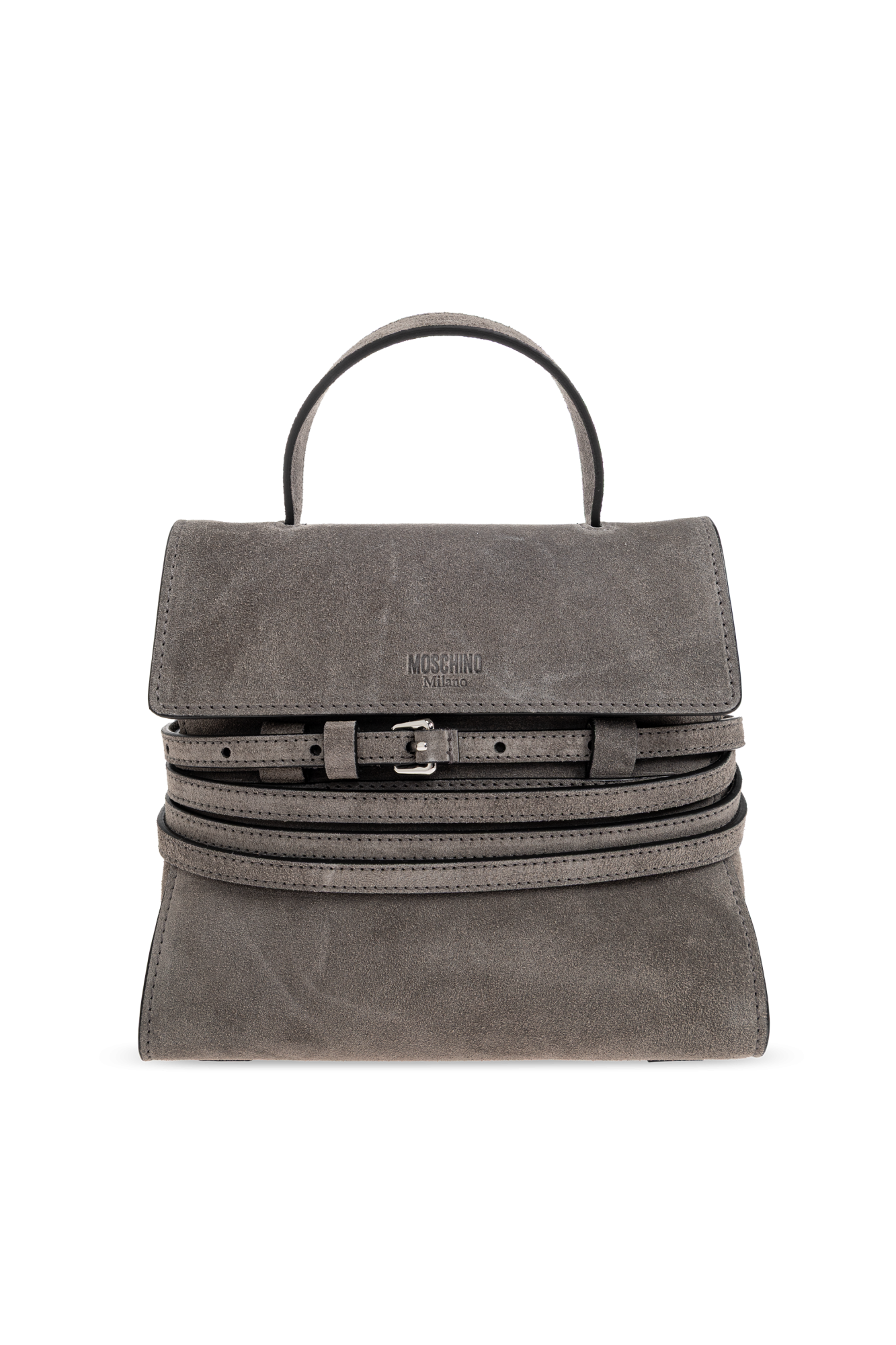 Moschino Zamszowa Torba `Tie Me`, Kobiety, Szary