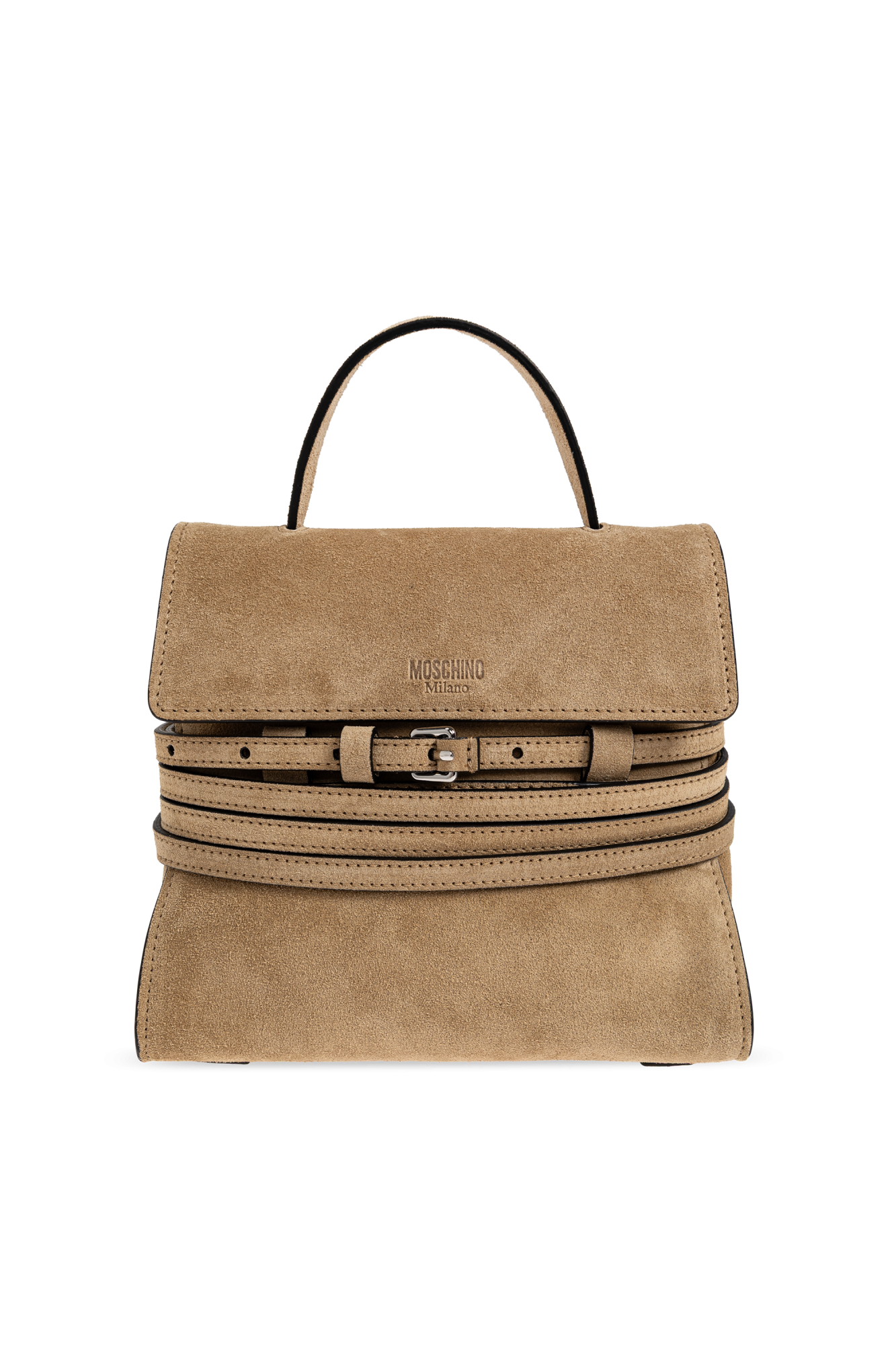 Moschino Zamszowa Torba `Tie Me`, Kobiety, Beżowy