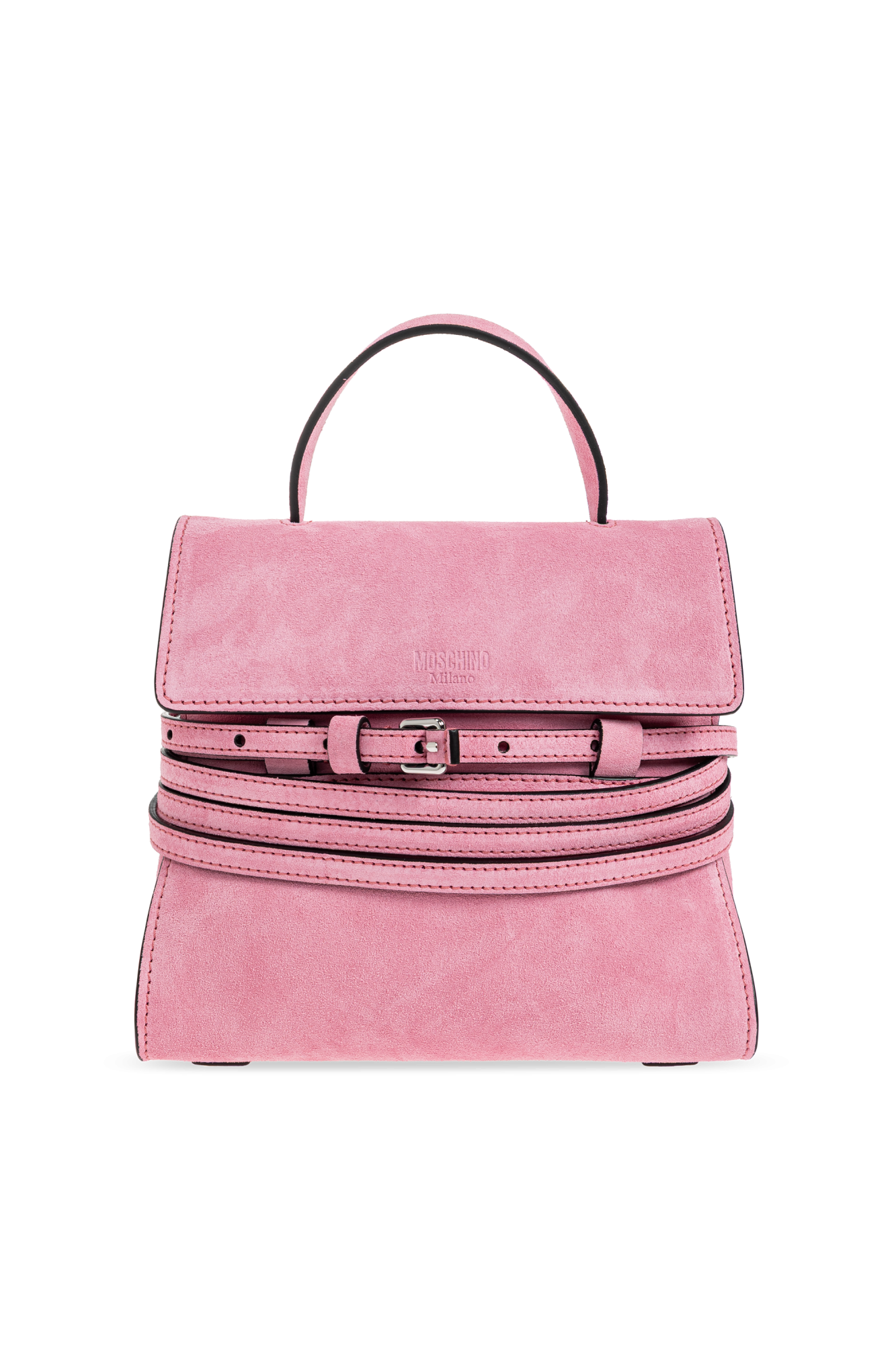 Moschino Zamszowa Torba `Tie Me`, Kobiety, Różowy