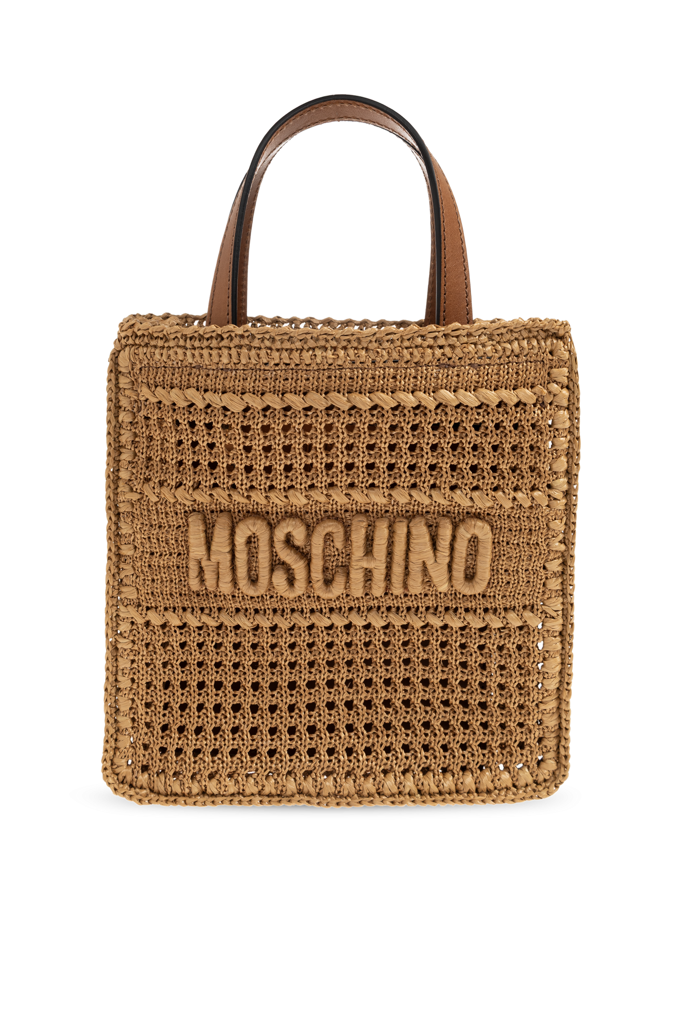 Moschino Torba Z Wypukłym Logo, Kobiety, Beżowy