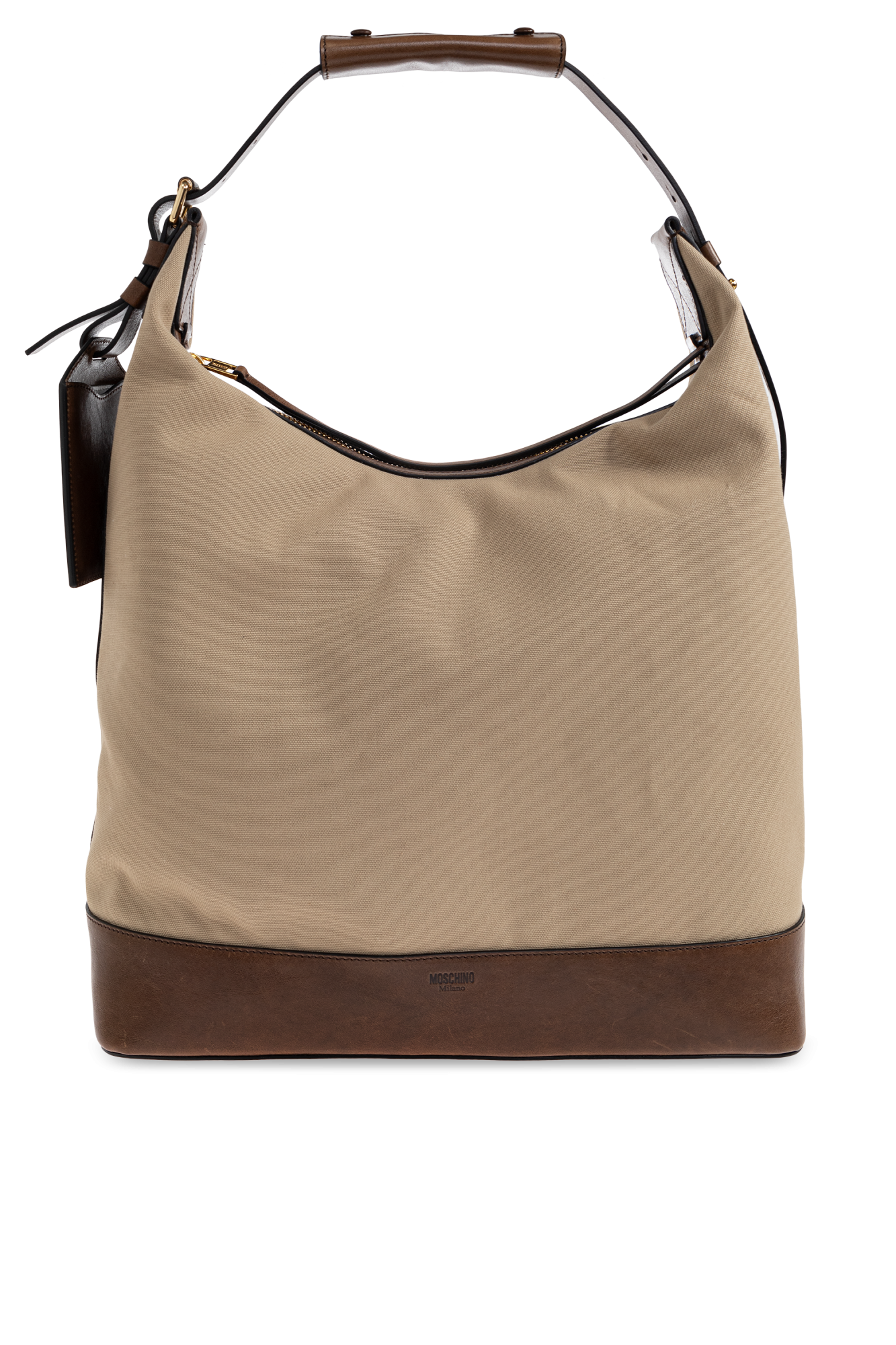 Moschino Torba Na Ramię Z Logo, Mężczyźni, Beżowy