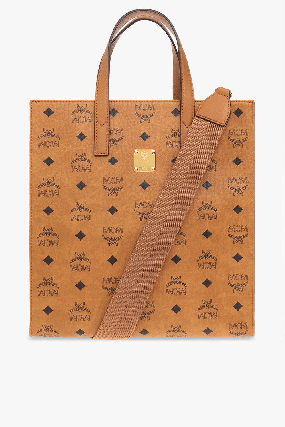 MCM Torba Z Monogramem Typu ‘shopper’, Kobiety, Brązowy