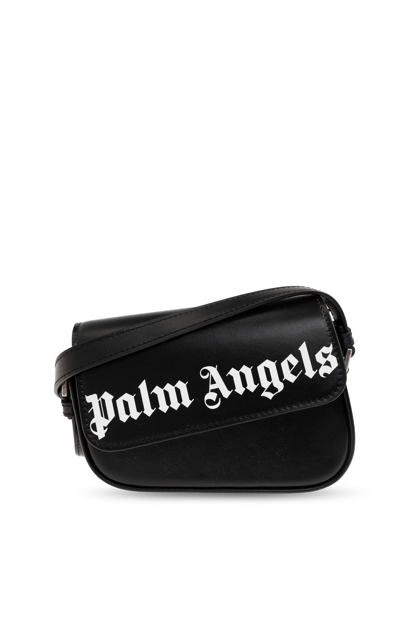 Palm Angels Skórzana Torba Z Logo, Kobiety, Czarny
