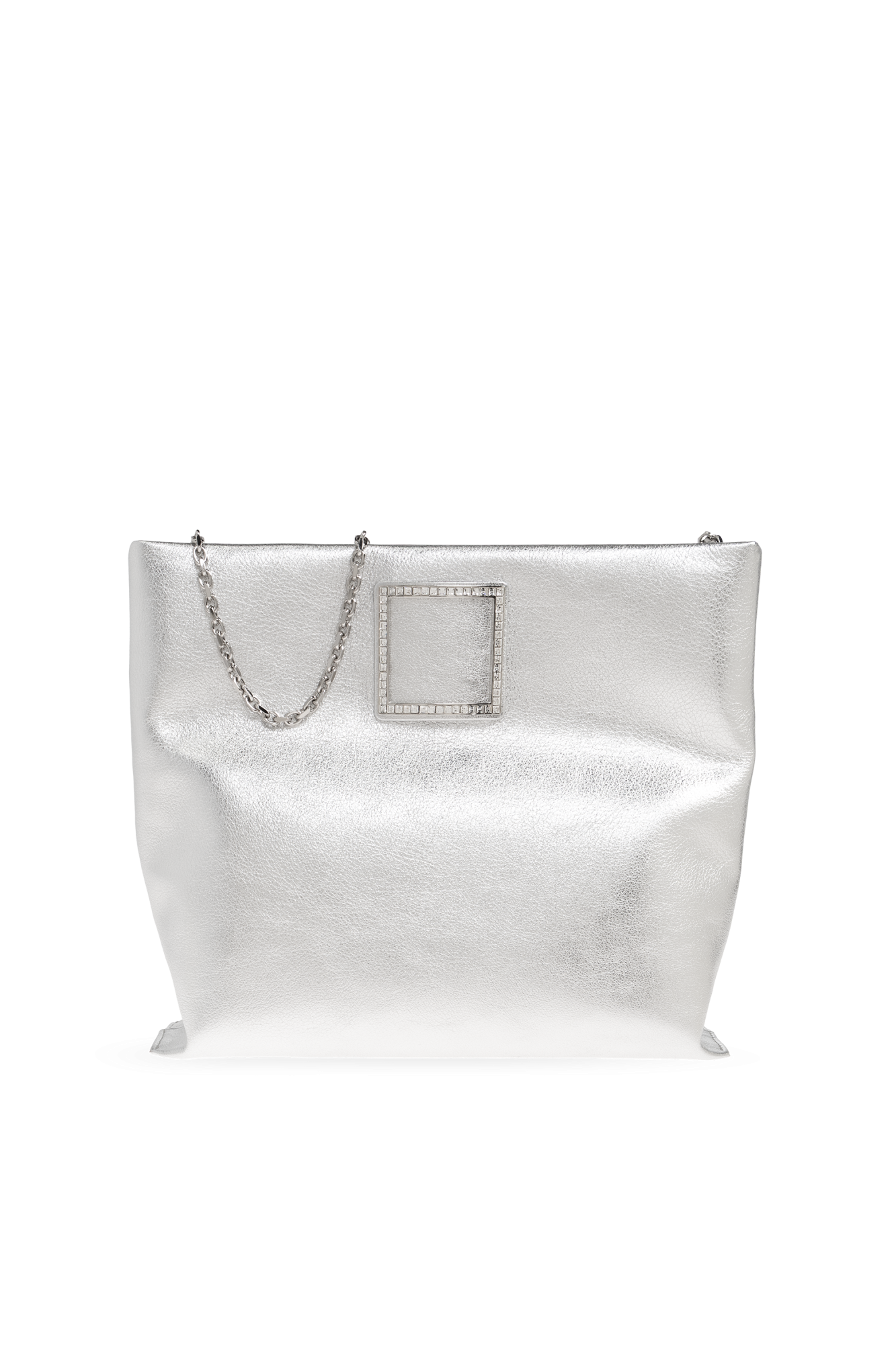 Roger Vivier Skórzana Torba, Kobiety, Srebrny