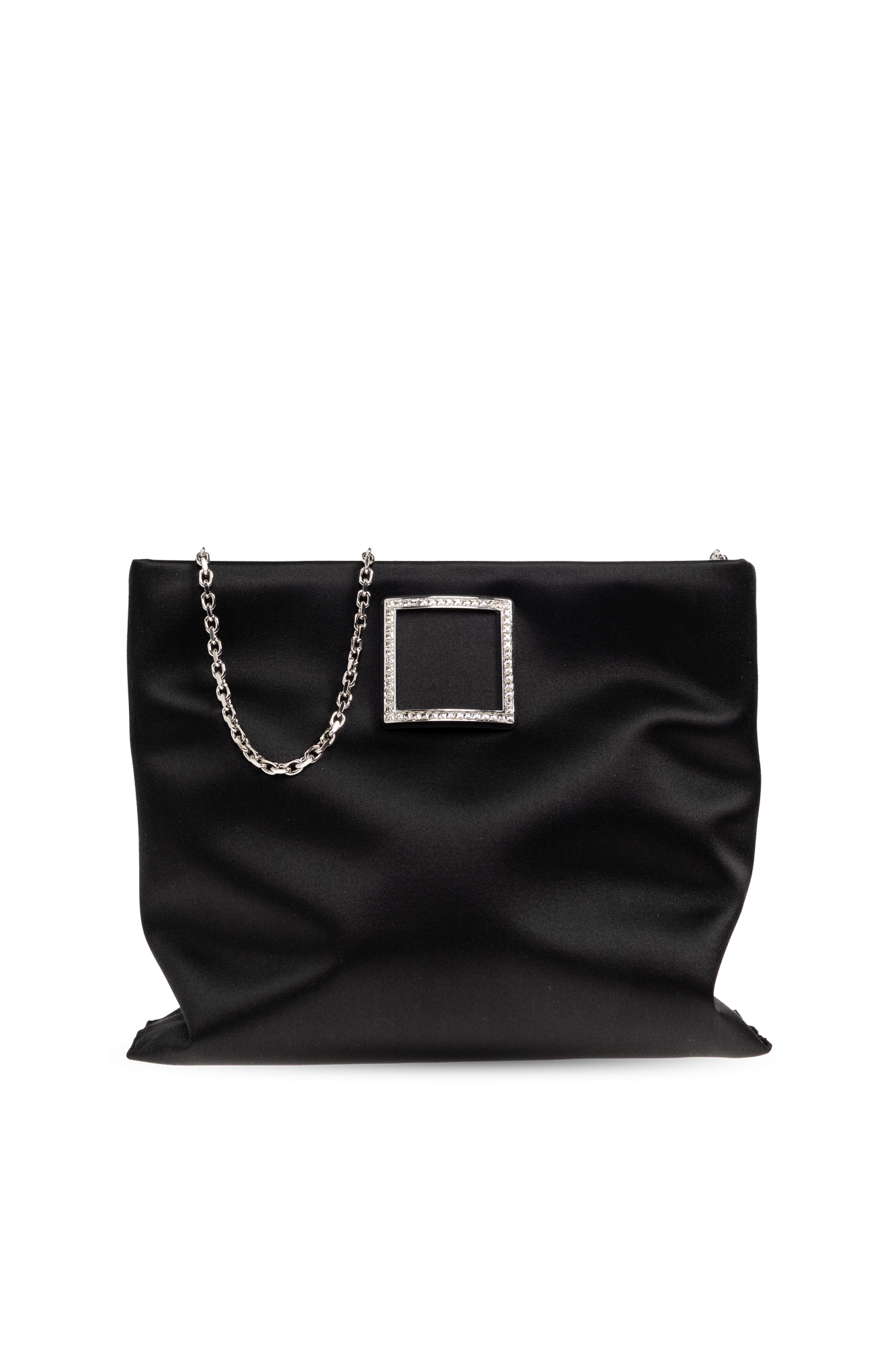 Roger Vivier Satynowa Torba Na Ramię, Kobiety, Czarny