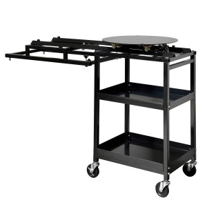 Carrello con tavola girevole SOGI CR-GR-120 - per sabbiatrice SOGI S-120 - 2 ripiani - altezza 1000 mm - tavola ï¿½ 460 mm