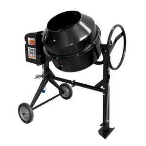 Betoniera elettrica a bicchiere SOGI BEM-160 - capacitï¿½ 160 L - motore 650 W - per calcestruzzo, malta e intonaco - nera