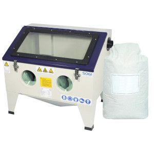Sabbiatrice SOGI S-72 da banco + sacco 25 kg di corindone grana 36 allumina