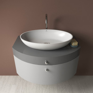 Flores washbasin - Mat- kamienny kompozyt