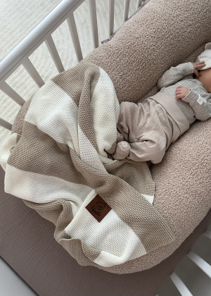 Kocyk bambusowy COZY STRIPE 50%bambus 50% bawełna 80×100cm