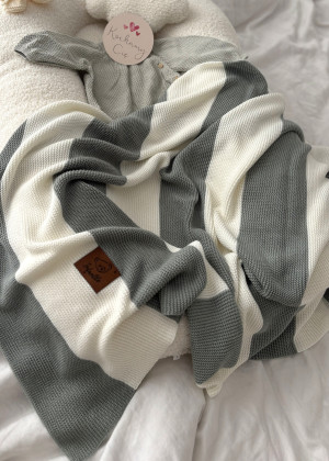 Kocyk bambusowy COZY STRIPE 50%bambus 50% bawełna 80×100cm