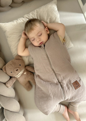 Ocieplany śpiworek z nogawkami LITTLE KIDS 2,5 TOG – muślin bawełniany