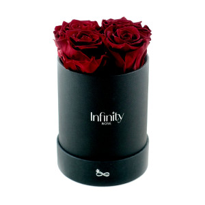 Czerwone wieczne róże średni czarny flower box Infinity Rose - Royal Red