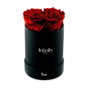 Czerwone wieczne róże średni czarny flower box Infinity Rose - Vibrant Red