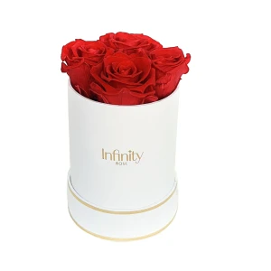 Czerwone wieczne róże średni biały flower box Infinity Rose - Vibrant Red