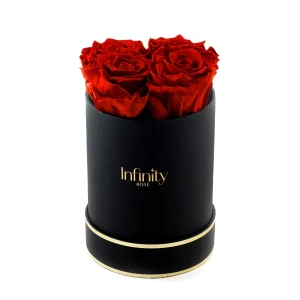 Czerwone wieczne róże średni czarny flower box Infinity Rose - Vibrant Red