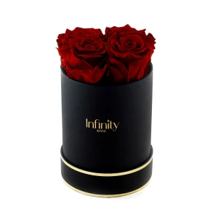 Czerwone wieczne róże średni czarny flower box Infinity Rose - Royal Red