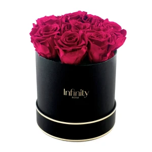 Ciemnoróżowe wieczne róże czarny duży flower box Infinity Rose