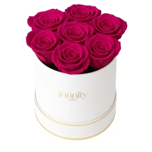 Ciemnoróżowe wieczne róże biały duży flower box Infinity Rose