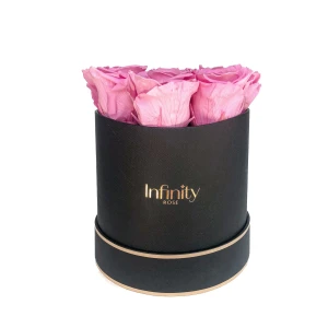 Jasnoróżowe wieczne róże czarny duży flower box Infinity Rose