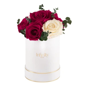 Deep Rose - flower box Infinity Rose wieczne róże z eukaliptusem