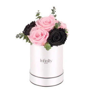 Rose Black - flower box Infinity Rose wieczne róże z eukaliptusem