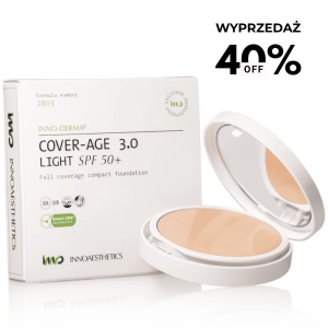 INNOAESTHETICS Podkład kompaktowy SPF 50+ z ochroną HEVL (Light) INNO-DERMA Cover-Age 3.0 12g