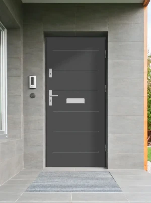 Model AVON PREMIUM 72 mm front door with handle – energy efficient [Ud=1.1] modern external door Inox Design