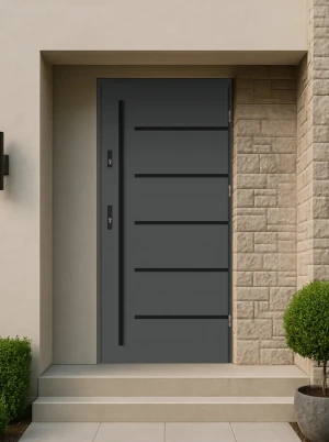 Anthracite grey  | External Front Door | SECURE & Energy Efficient | Modern Entrance DoorALU-STEEL 72mm