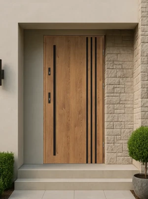 Oak | 72mm AluSteel Front Door | Secure External Door | Ultra Insulated Aluminium Frame
