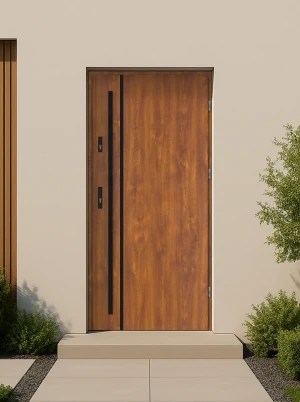 Oak  | External Front Door | SECURE & Energy Efficient | Modern Entrance DoorALU-STEEL 72mm