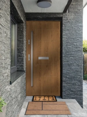Model GEKKO PREMIUM 72 mm front door with bar – energy efficient [Ud=1.1] modern external door