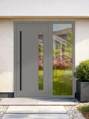 RC2 High-Security 75 mm Aluminium Front Door with sidelights – Burglary Resistant – Bespoke UK | AluCore M24 BLACK