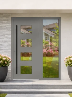 75mm Luxury Aluminium Door sidelights - sidepanels - Energy Efficient - Ultra-Insulated U 0.8 | AluCore M311 BLACK