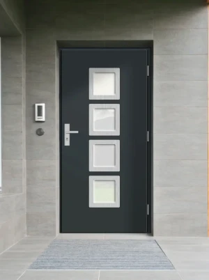 Contemporary external composite doors 65mm - Arctic D4E with handle