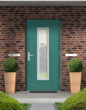 Contemporary external composite doors 65mm - Arctic D4P Real Wood with handle