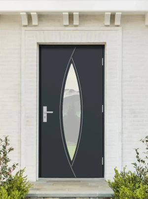 Contemporary external composite doors 65mm - Arctic D7K with handle