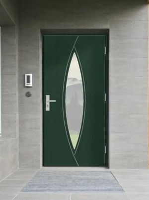 Contemporary external composite doors 65mm - Arctic D7K Real Wood with handle