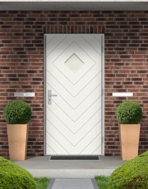 Contemporary external composite doors 65mm - Arctic D8H with handle