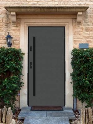 Modern **Energy Efficient** Front Door | Industrial Black Frame | Secure