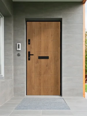 Model GEKKO LOFT PREMIUM 72 mm front door with black frame and black handle – energy efficient [Ud=1.1] modern external door