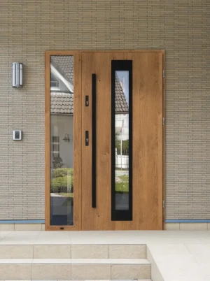 Secure Front Door with Sidelight | AluSteel Construction | Energy Efficient |Bright Entrance | Iguana BLACK SZYBA 