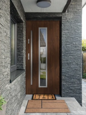 Anolis MaxTerm Termo z pochwytem komplet z ościeżnicą przeszklone lustrem weneckim energooszczędne drzwi zewnętrzne U 1.1 Program Czyste Powietrze