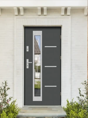 Greca MaxTerm Termo z klamką komplet z ościeżnicą z szybą lustro weneckie energooszczędne drzwi wejściowe do domu U 1.1 Czyste Powietrze