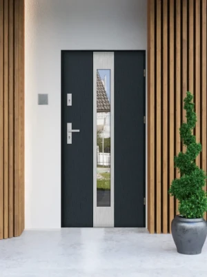 Papua MaxTerm Termo z klamką komplet z ościeżnicą przeszklone lustrem weneckim energooszczędne drzwi zewnętrzne do domu U 1.1 polskie 80 90 100