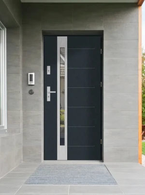 Slim MaxTerm Termo z klamką komplet z ościeżnicą z szybą lustro weneckie energooszczędne drzwi zewnętrzne do domu U 1.1 polskie 80 90 100